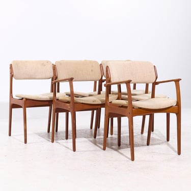 Erik Buch Mid Century Danish Teak Dining Chairs - Set of 6 - mcm 