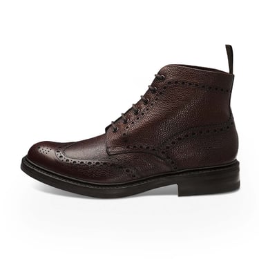 LOAKE 1880 BEDALE PEBBLE LEATHER  LACE UP ANKLE BOOTS