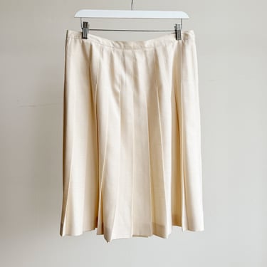 Cream Pleated Skirt