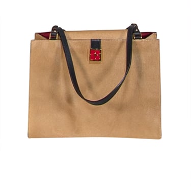 Kate Spade - Tan Pony Hair & Black Leather Tote Bag