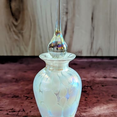 Blown Italian Glass Perfume Bottle, End of Day Glass Scent Bottle 