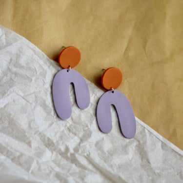 Abstract Colorful Statement Earrings / Unique and Modern Artistic Jewelry 