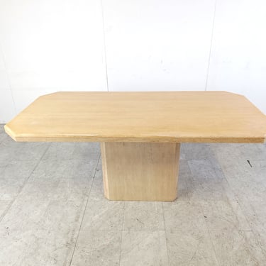 Vintage travertine dining table, 1970s - travertine dining table - italian dining table - marble dining table 