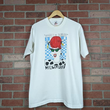 Vintage 90s "Where's The Bubbler" Milwaukee ORIGINAL Art Tee - Extra Large 