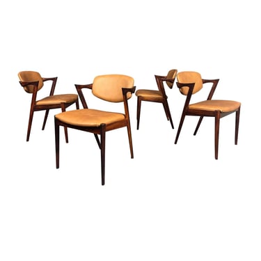 Set of 4 Vintage Danish Mid Century Modern Rosewood Dining Chairs 