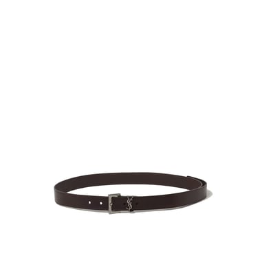 Saint Laurent Cassandre Leather Belt Men