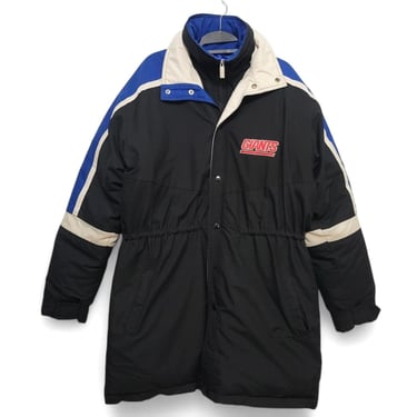Vintage New York Giants Starter Jacket, NFL National Football League, Duck Down Black Parka, Officially Licensed Stadium Coat, Winter Games 