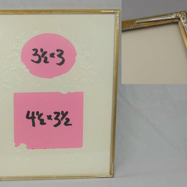 Vintage 1981 Hallmark Bridal Collage Mat Picture Frame - Goldtone Metal, Nice Corners - 3 1/2