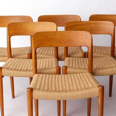 Set of 6 Niels Otto Møller Model 75 Chairs | 1950s Oak Dining Chairs | Mid-Century Danish Design 