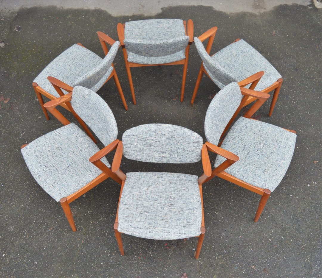 Set 6 Teak Model 42/Zee Dining Chairs by Kai Kristiansen in Mid