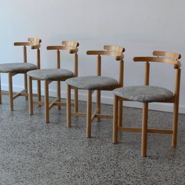 Danish Sculpted Birch Dining Chairs by Gangso (Set of 4) 