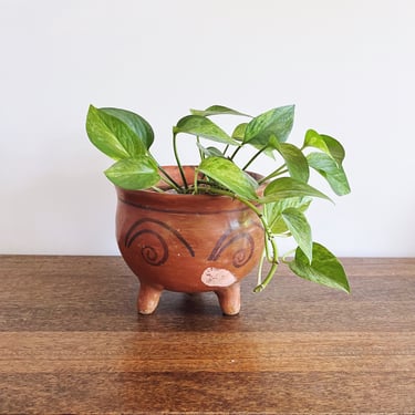 Vintage Red Clay Handmade Planter 