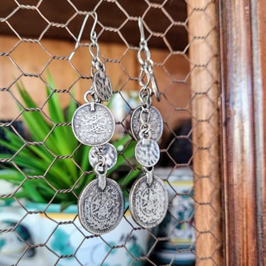 Boho Coin Earrings~Kuchi Replica Coins~Gifts for Her 