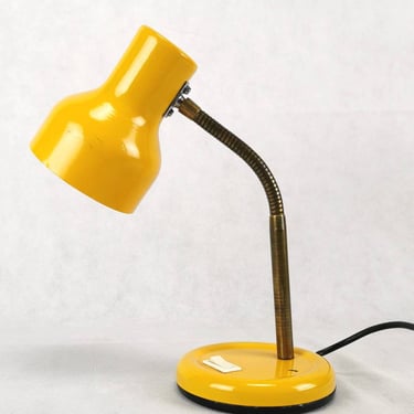 Yellow Solken Leuchten Desk or Table Lamp, Vintage Space Age Table Lamp, Made in Germany 80's 