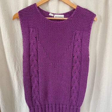 80s purple silk/rayon sweater 