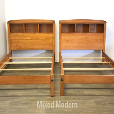 Ethan Allen Twin Bookcase Beds- a Pair 