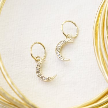 14k & Diamond Crescent Moon Charm