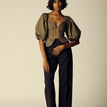 Ysl Taupe Corset Blouse