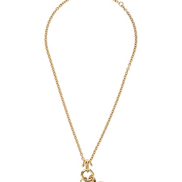 Chloé Metallic Necklace With Rear Hook Closure And Three Logo Charms In Brass Woman