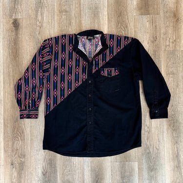 Vintage Western Cowboy Rodeo Button Up Shirt 