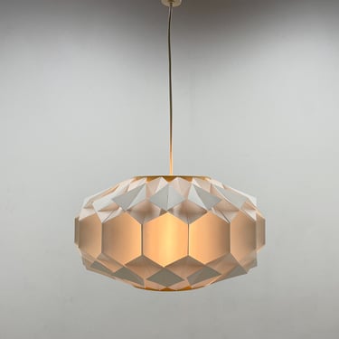 Mid-century Pendant by Lars Eiler Schiøler 1970's / Vintage Pendant Light / Plastic 