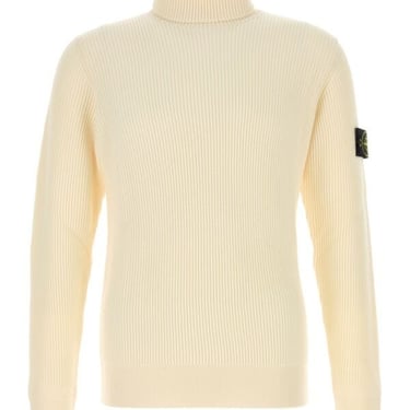 Stone Island Man Ivory Wool Sweater