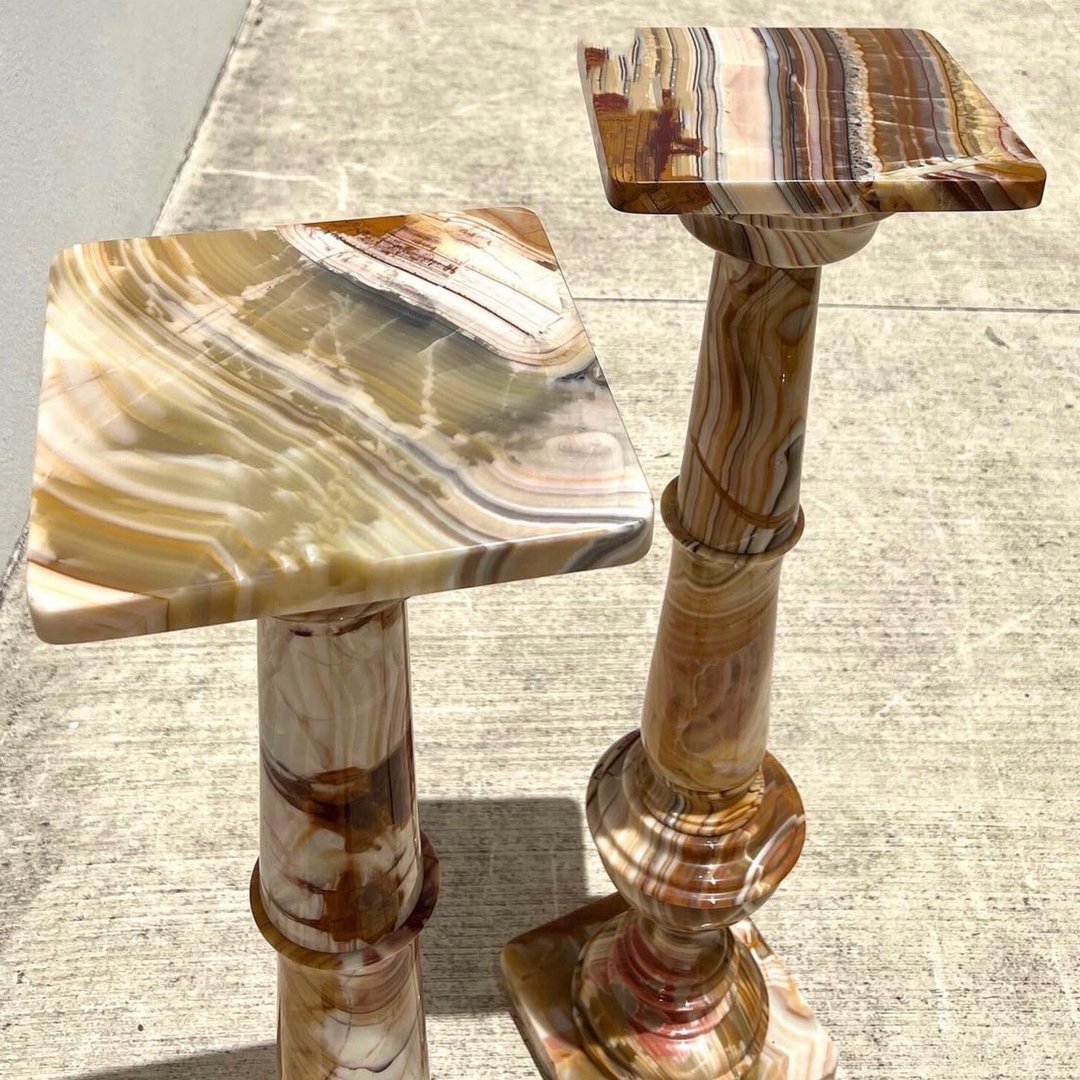 Mexican Onyx Pedestals Revival Vintage North Loop Austin, TX