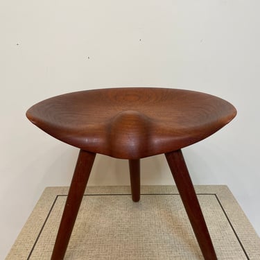 Mogens Lassen teak stool for K. Thomsen, Denmark, 1942 