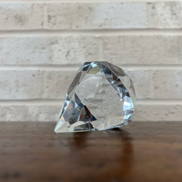 Sparkling Tiffany & Co. Diamond Shaped Crystal Paperweight - Elegant Desk Decoration or Gift 