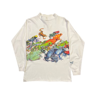 (M) 1996 White Habitat Frogs Rainforest Cafe Long Sleeve T-Shirt 041422 JF