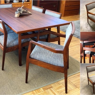 Jens Risom Dining Set With 6 Chairs 
