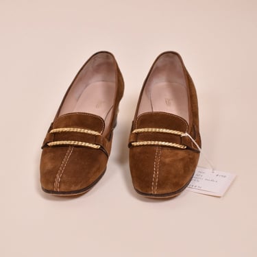 1970s Suede Heeled Loafers By Gucci, 35.5