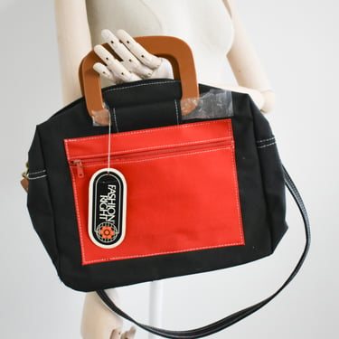 1980s NOS Canvas Colorblock Handbag 