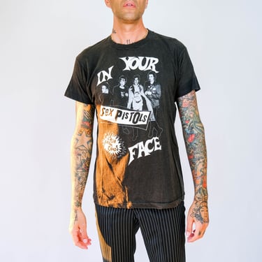 Vintage 90s Sex Pistols Cash From Chaos Single Stitch Portrait Tee Shirt | Made in USA | AUTHENTIC | 1990s Punk Band, Grunge Era T-Shirt 