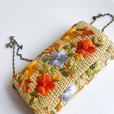 Y2K Raffia Floral Handbag