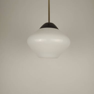 Mid-century White Opaline Glass Pendant Light / Vintage Ceiling Lamp / Retro Lightning / Home Decor / Yugoslavia / 1970s 