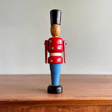 Midcentury Danish soldier stacking puzzle / Christmas decoration sentinel toy made in Denmark 