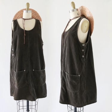 corduroy jumper dress - m - vintage olive | Bumbleebuck - Owyhee, ID | ATTIC