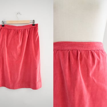 1960s Pink Cotton Velveteen Skirt 