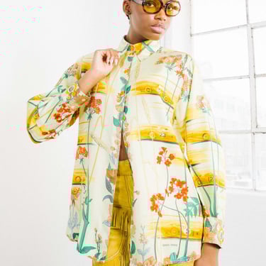 Hermes Les Bolides Silk Top