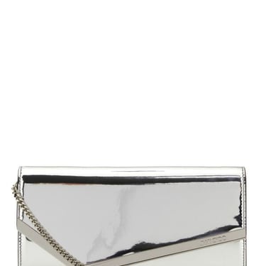 Jimmy Choo Women Silver Synthetic Leather Emmie Clutch