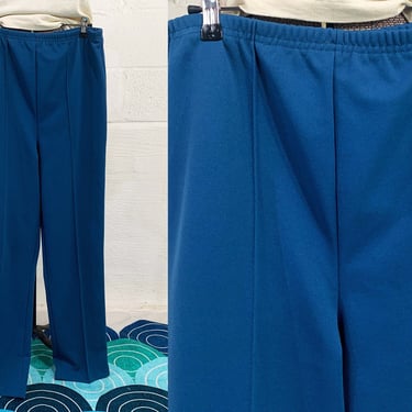 Vintage Haband Mod Pants Turquoise Teal Blue Pant Separates Wide Leg TV Movie Costume Dopamine Dressing 1960s Medium 1970s 