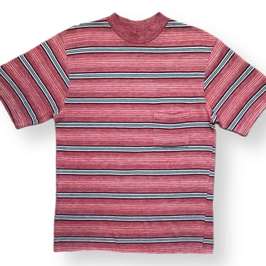 Vintage 60s Sears The Men’s Store Kings Road Striped Pocket T-Shirt Size Medium 