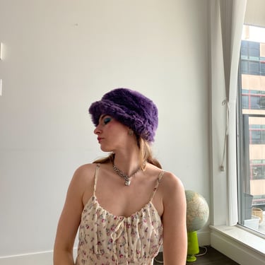 Fuzzy Wuzzy Faux Fur Purple Hat 