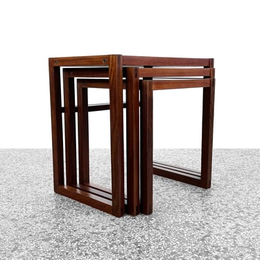 RS Associates Nesting Tables in Teak and Aformosia - Set of Three 