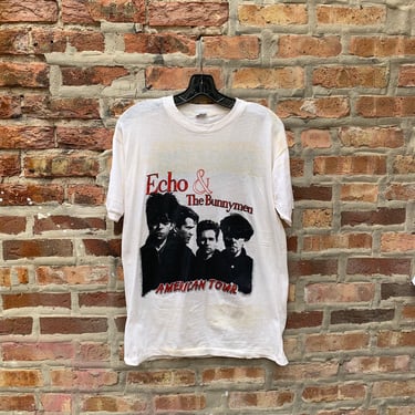 Vintage 80s Echo and the Bunnymen Parking Lot in concert T-Shirt size XL American Tour 1988 Dead stock 