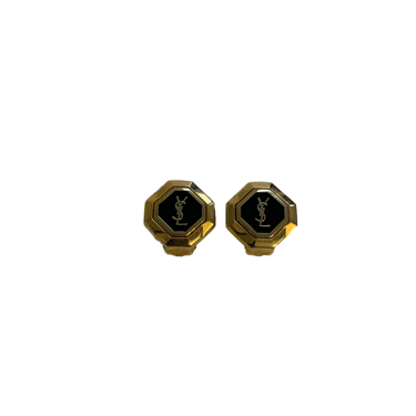 YSL Gold Logo Clip-On Earrings