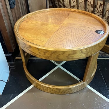 Round Oak Bentwood Side Table by Howard