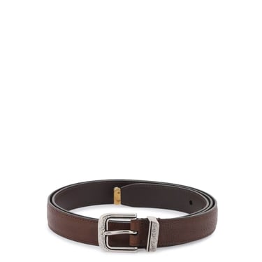 Brunello Cucinelli Leather Belt With Detailed Buckle Men