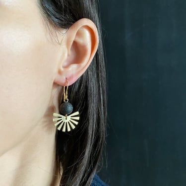 long concrete earrings | drop concrete earrings | dangle concrete earrings | stainless steel earrings | concrete jewelry | brass sun earring 
